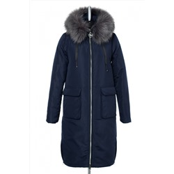 05-1790 Куртка женская зимняя (синтепух 350) Плащевка темно-синий