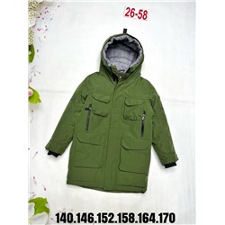 Куртка удлиненая Зима ПОГО рр 140-170 Зеленая