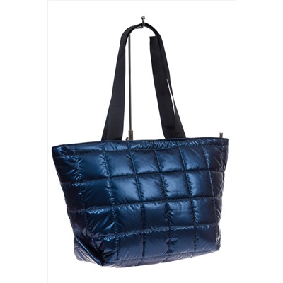 Женская сумка-шоппер из водооталкивающей ткани, цвет синий металлик