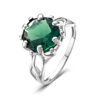 Серебряное кольцо с зеленым фианитом 546