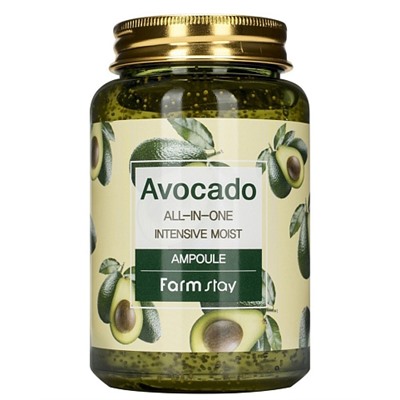 Увлажняющая сыворотка для лица FarmStay Avocado All-in-one Intensive Moist Ampoule 250мл