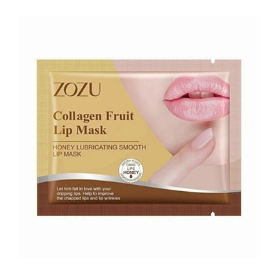 Патч гидрогелевый для губ 1 шт Zozu Collagen fruit lip mask HONEY