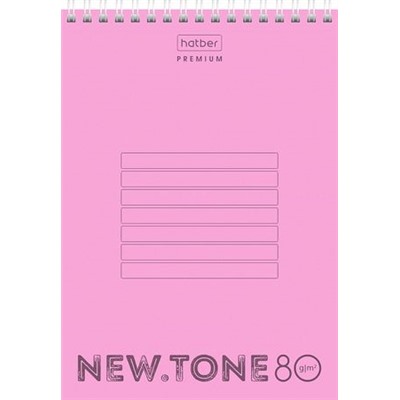 Блокнот на спирали А5 80л клетка пластик.обложка "NEWtone PASTEL ПИОН" (065595) 05018 Хатбер {Россия}