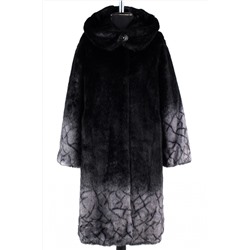 02-1258 Пальто шуба искусственная женская SALE Искусственный мех черно-серый