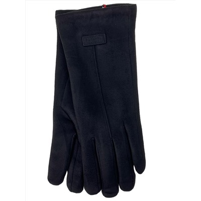 Утепленные женские перчатки из велюра, цвет черный