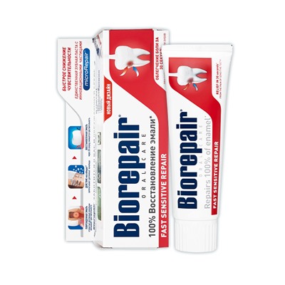 Biorepair Fast Sensitive Repair / Зубная паста для чувствительных зубов 75 мл