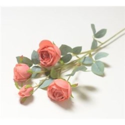 Розы в букете, искусственные, 2головы 2бутона, h70см, розовый