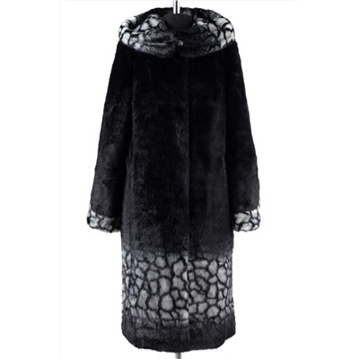 02-1255 Пальто шуба искусственная женская SALE Искусственный мех черно-серый
