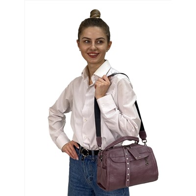 Женская сумка из искусственной кожи, цвет фиолетовый