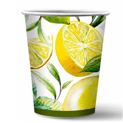 Набор бумажных стаканов «Лимоны», в т/у плёнке, 6 шт., 250 мл