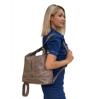 Женская сумка из искусственной кожи цвет коричнево-серый