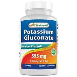Potassium Gluconate (Калия глюконат), 595mg (1 таблетка) Best Naturals, США капсулы 120