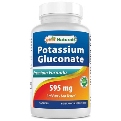 Potassium Gluconate (Калия глюконат), 595mg (1 таблетка) Best Naturals, США капсулы 120