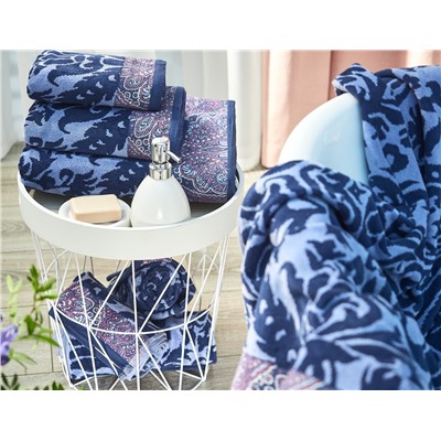 Полотенце махровое Goa blue/violet, орнамент, синий