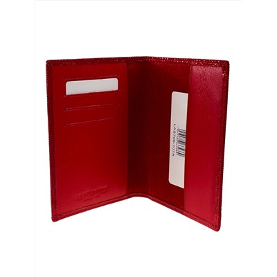 Обложка для паспорта из натуральной кожи, цвет красный