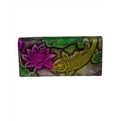 Женское портмоне из натуральной кожи, мультицвет