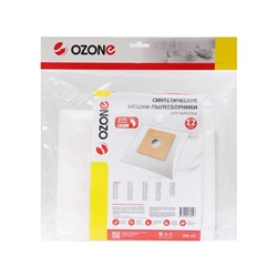Мешок-пылесборник XXL-15 Ozone синтетические для пылесоса, 12 шт + 2 микрофильтра