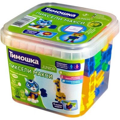 Конструктор Тимошка JUNIOR 60 дет. Пиксели maxi (в контейнере, от 3 лет) М005, (ТД Алтай)