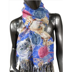 Легкий палантин-шарф с узором мультицвет