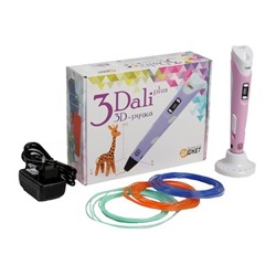 Ручка 3D 3Dali Plus KIT FB0021Pk розовая, трафарет и пластик в наб. 2870495 (1565401) Даджет {Китай}