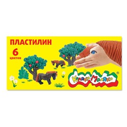 Пластилин   6цв 90гр.  ПКМ06 Каляка-Маляка {Россия}