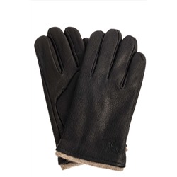 Мужские перчатки из натуральной кожи оленя, цвет чёрный