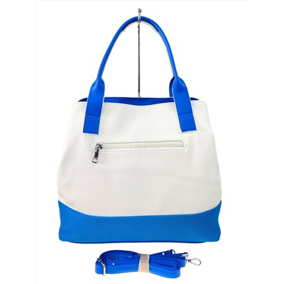 Женская сумка из искусственной кожи, цвет бело-синяя