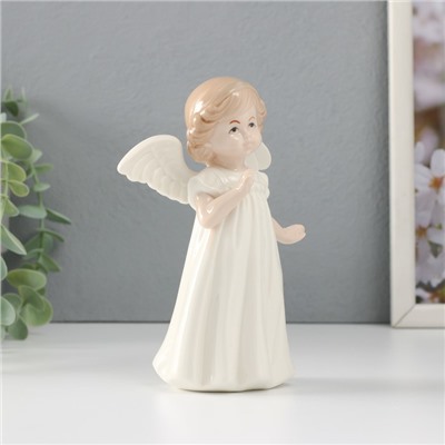 Сувенир керамика "Девочка-ангел в платье с рюшами и ободком" 10,3х6,5х15 см