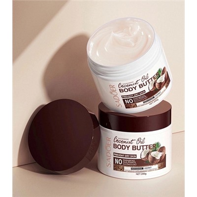 Питательное масло - баттер для тела с экстрактом кокоса Sadoer Nourishing Coconut Oil Body Butter 200мл