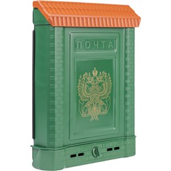 Ящик почтовый Премиум c пл. защелкой и накладкой (зеленый c орлом) (10шт)