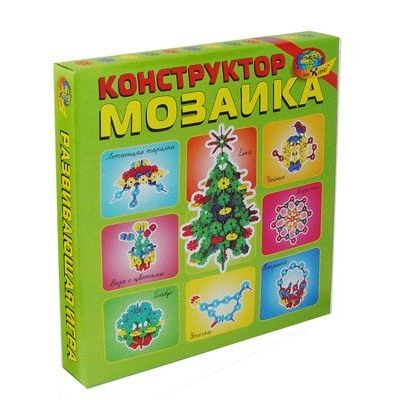 РазвивающаяИгра Конструктор-мозаика "Елка" (фигуры 4-х цветов в количестве 80 штук по 20 штук каждого цвета, в пакете с европодвесом) (для детей от 3-х лет) (430333), (Корвет, 2022), Кор, c.2