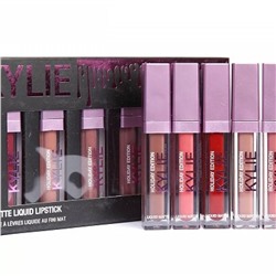 Помада жидкая матовая Kylie Holiday Edition Liquid Matte Lipstick (6шт) В розовый колпачок