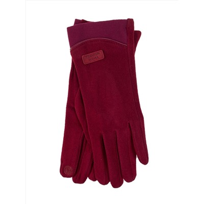 Велюровые демисезонные перчатки, цвет бордовый