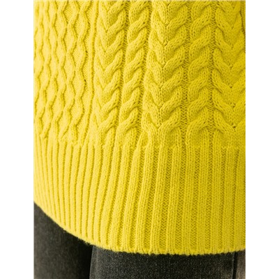 Теплый свитер из хлопка с акрилом и золотистой молнией