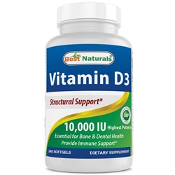 Best Naturals | Vitamin D3 - 10000IU, 240 Капсул