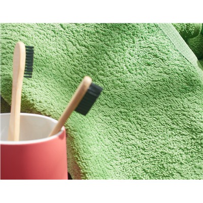 Полотенце махровое Spicy green, без рисунка, зеленый
