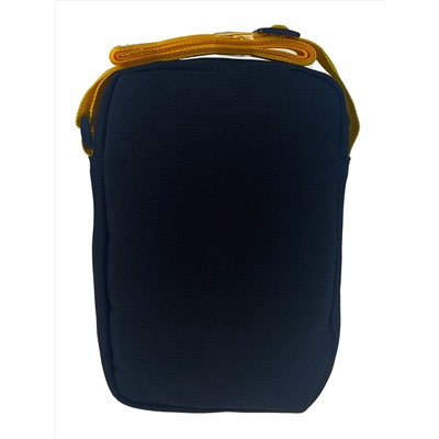 Мужская сумка из текстиля, цвет черный с жёлтым