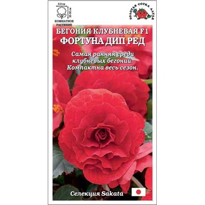 Ком: Бегония Фортуна F1 Дип Ред /Сотка/ 5шт/ клуб. h-30см d-8см Sakata/*500