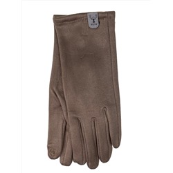 Женские демисезонные перчатки из велюра, цвет коричневый