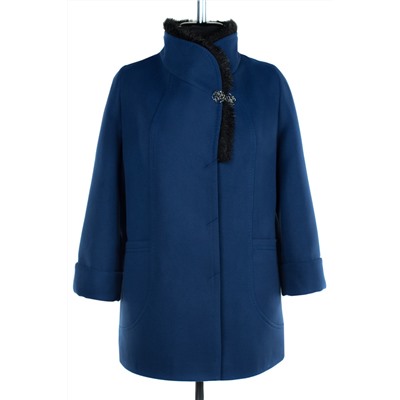 02-1974 Пальто женское утепленное Кашемир синий