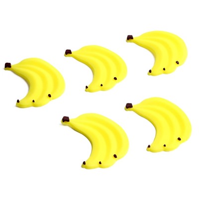 Декор силикон «Бананы» набор 5 шт., размер 1 шт. — 3 × 3,7 × 0,3 см, клеевые подушечки