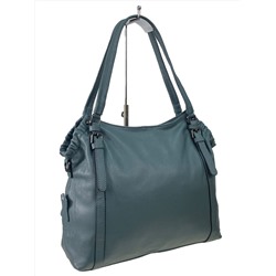 Женская сумка из натуральной кожи, цвет серо голубой