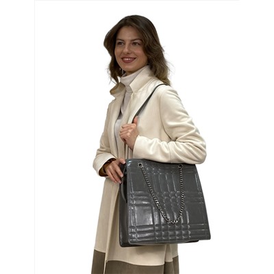 Каркасная женская сумка из искусственной кожи, цвет серый