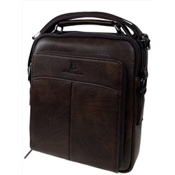 Мужская сумка из искусственной кожи, цвет коричневый