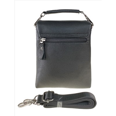 Небольшая сумка-планшет для мужчин из фактурной натуральной кожи, чёрный цвет