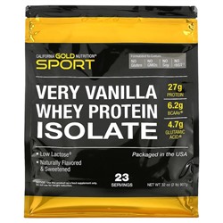 Very Vanilla Wherey Protein Isolate, 907 г Ваниль (23 порции) California Gold Nutrition, США 907г.