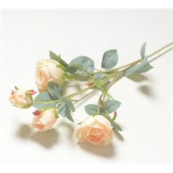 Розы в букете, искусственные, 2головы 2бутона, h70см, персиковый