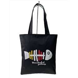 Женская сумка шоппер из текстиля, цвет черный