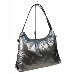 Женская сумка-шоппер из водооталкивающей ткани, цвет серебро