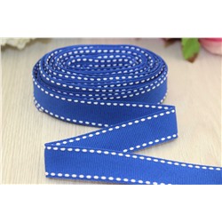 Декоративная лента с прострочкой (синий), 15мм * 6 ярдов